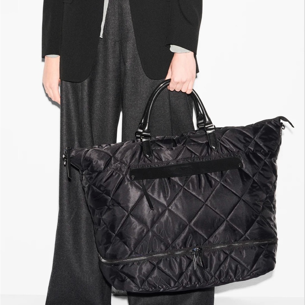 Great gift! MZ Wallace Madison Weekender Black Quilted Travel Bag NWT